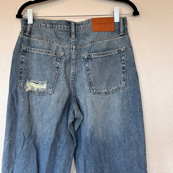 Lucky Brand High Rise Wide Leg Distressed Jeans Medium Wash Women's Size 6 - Picture 11 of 11